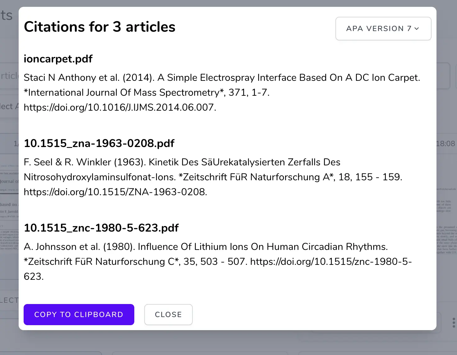 Article Citations Example