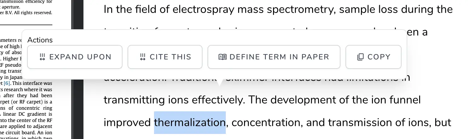 Select context actions