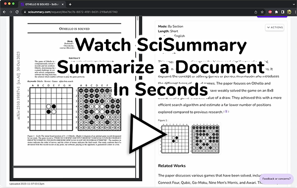 Watch SciSummary summarize scientific articles in seconds